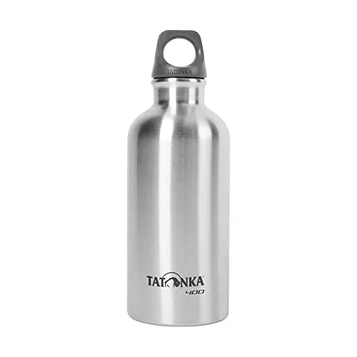 Tatonka Trinkflasche Stainless Steel Bottle 0,4l - Unzerbrechliche Flasche aus Edelstahl - schadstofffrei (BPA-frei), rostfrei, lebensmittelecht, spülmaschinenfest - Mit Öse zum Befestigen (400ml)