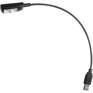 Adam Hall Stands SLED 1 USB PRO - mobile Schwanenhalsleuchte mit 2 LED, flexibel einstellbarer Lichtkegel und ideal für PC und Laptop
