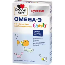 Doppelherz Omega-3 Family Gel-Tabs System Kautabletten 60 St