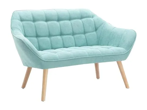 Vente-unique Sofa 2-Sitzer - Hellgrün - Caserta - Sofas & Couches im skandinavischen Stil, bequem gepolstert mit Polyurethanschaum und einem Holzgestell. Ideal für kleine Räume und stilvolle Wohnräume.
