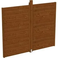 Seitenwand SKAN HOLZ Toulouse 270 x 209 cm - Gartenhäuser, hochwertige Holz-Seitenwand in elegantem Nußbaum für zusätzlichen Schutz und Stil in Ihrem Garten.