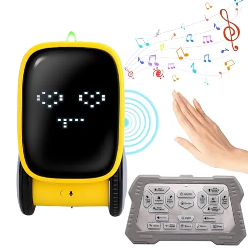 OBEST Roboter Kinder Spielzeug, Ferngesteuerter Roboter Programmierbar, RC Roboter mit Emoji-Umschaltung und Gestensteuerung, 2-Gang Einstellbar, Tanzen mit Einem klick, Geschenk für Kinder 6 Jahre