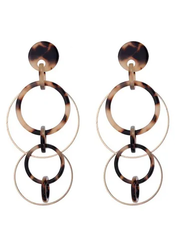 Firetti Paar Ohrstecker bewegliche Kreise in braun von Firetti
