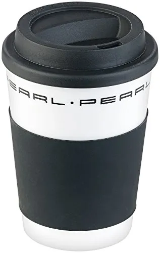 Produktbild PEARL Kaffeebecher mit Deckel: Coffee-to-go-Becher mit Deckel, 350 ml, doppelwandig, lebensmittelecht (Kaffeetasse mit, Coffee to Go Becher Kunststoff, Tasse)