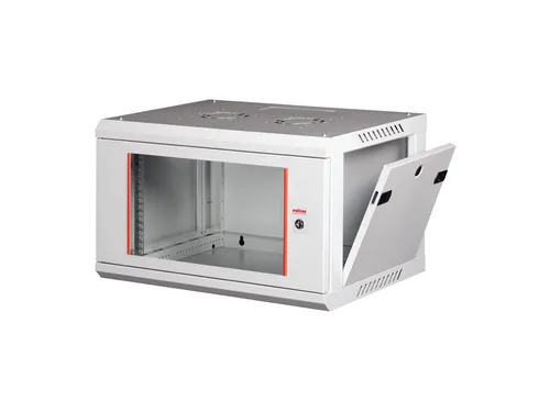ROLINE 19-Zoll Wandgehäuse Basic Plus 6HE - Servergehäuse mit 450 mm Tiefe, stabile Stahlkonstruktion und abschließbarer Fronttür aus gehärtetem Glas - ideal für flexible Netzwerkverkabelung.