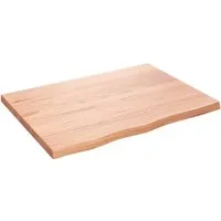 vidaXL Tischplatte Hellbraun 80x60 cm aus Massivholz Eiche - Zubehör für Möbel: Handgefertigte Tischplatte aus massivem Eichenholz mit behandelten Oberflächen, sofort einsatzbereit und einzigartig durch Naturkante.