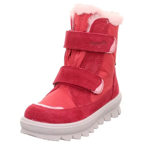 Superfit FLAVIA Mädchen Winterstiefel in Rot, Größe 34 - Wanderschuhe für Kinder, warm gefüttert mit Leder und Klettverschluss, ideal für kalte Wintertage.