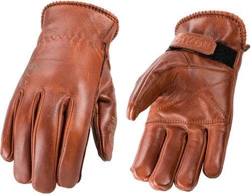 Rokker Tattoo Bird Damen Motorrad Handschuhe, braun, Größe L - Motorradhandschuhe für Damen mit Schutzzertifizierung EN-13594:2015, verstärkt mit Ziernaht und touchscreenfähig – ideal für stilbewusste Fahrerinnen.