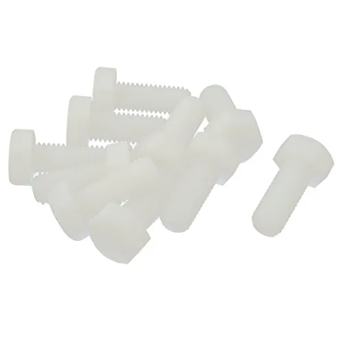 sourcing map 10 Stück Sechskant M10 x 25mm Nylon Plastik Schraube Gewinde de