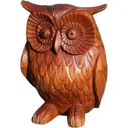 Wogeka Tierfigur massive Eule aus Holz von Wogeka