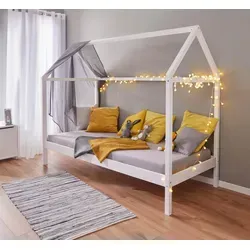 Inter Link Kinderbett Hausbett Sunroad 90x200 cm - Hochwertiges Kinderzimmermöbel aus massivem Kiefernholz, schadstofffrei lackiert und pflegeleicht – ideal für einen gesunden und sicheren Schlafplatz.