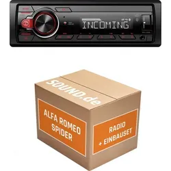Pioneer MVH330DAB Autoradio Einbaupaket für Alfa Romeo Spider 6 | Bluetooth & Navigation - Komplettset für den einfachen Austausch des Autoradios in Ihrem Alfa Romeo Spider (2005-2010). Inklusive Pioneer MVH330DAB mit Bluetooth-Freisprecheinrichtung und DAB+ für besten Musikgenuss.