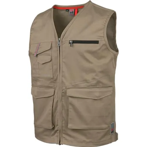 WÜRTH MODYF Arbeitsweste Stretch X – Beige Herren Arbeitsweste in Größe 3XL für Handwerk & Industrie