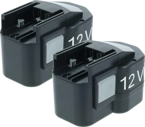 vhbw 2x Akku kompatibel mit Milwaukee PSM 12PP, PSG 12PP, PPS 12PP, PN 12PP, PLD 12 X, PJX 12PP, PES 12 T Werkzeug (1500 mAh, NiMH, 12 V)