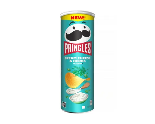 Pringles Knabberei, Pringles Cream Cheese and Herbs Chips Stapelchips Packung 160g