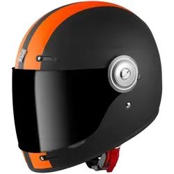 Bogotto V135 D-R2 Helm, schwarz-orange, Größe XL für Männer - Motorradhelm mit robuster Fiberglas-Schale und kratzfestem Visier, ideal für sicheres Fahren und optimalen Komfort.