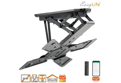 EasyLife TV Deckenhalter Smart Home - TV Deckenhalterung für 23 - 55 Zoll Fernseher, elektrisch schwenkbar und kompatibel mit Smart Home Systemen, ideal für platzsparende Lösungen.