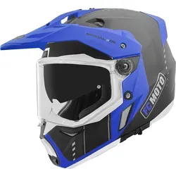 FC-Moto Merkur Pro Air Enduro Helm, schwarz-blau, Größe M - Motorradhelm mit kratzfestem Visier und Vorbereitung für Pinlockscheibe, ideal für anspruchsvolle Enduro-Fahrer.