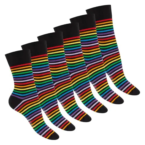 Footstar Damen Ringel Socken (6 Paar) Multicolor 35-38