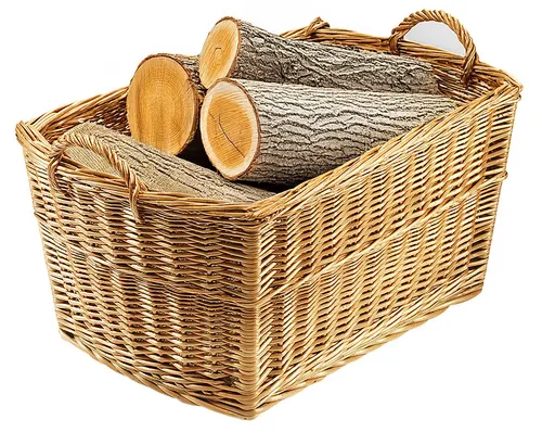 Kobolo Kaminholzkorb aus gekochter Weide von Kobolo