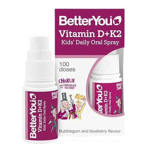BetterYou Vitamin D+K2 Kid's Daily Oral Spray, Bubblegum & Blueberry - 15 ml.
