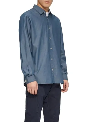 s.Oliver Regular Fit Baumwollhemd mit Strukturmuster - Tiefblau XXL - Herrenhemden mit minimalistischem Strukturmuster, perfekt für Business und Casual. Hochwertige Baumwolle sorgt für einen angenehmen Sitz und pflegeleichte Handhabung.