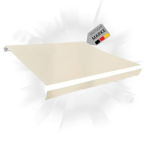 DELUKE® Markisenbespannung Creme 300x250cm - Hochwertiger Markisenstoff, wasserabweisend und reißfest, ideal für UV-Schutz auf Terrasse oder im Garten. Perfekte Passform für 300x250cm Rahmen, strapazierfähig und langlebig.