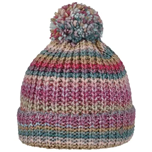 LIERYS Finja Bommelmütze - Warming Strickmütze für Damen - Strickmützen für Damen, aus wärmender Schurwolle, Made in Germany, modisches Streifendesign für stilvolle Kombinationen im Herbst/Winter.