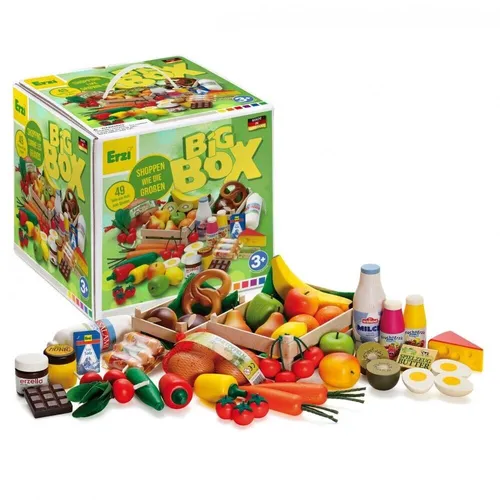 Erzi 28025 Sortierung Big Box - Kaufladenartikel aus Holz, fördert spielerisch Sprache und Rechnen, Made in Germany