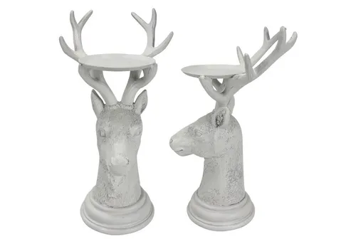 Online-Fuchs Kerzenhalter - Moderner Hirsch-Kerzenständer für Stumpenkerzen - Eleganter Kerzenständer für Stumpenkerzen bis 7 cm Durchmesser, ideal für herbstliche und winterliche Tischdekoration.