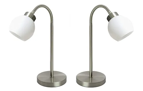 Produktbild 2er Set Design LED Tischleuchte Nachttisch Lampe