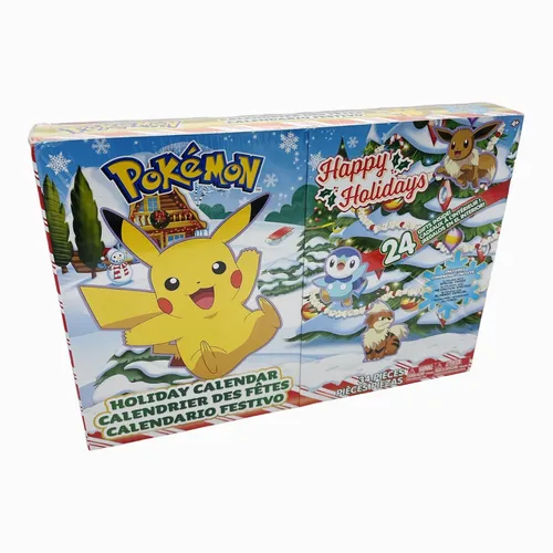 Pokémon Happy Holidays Adventskalender - Adventskalender mit 16 Figuren und 8 Accessoires, ideal für Pokémon-Fans von 5-12 Jahren. Perfekte Weihnachtsüberraschung!