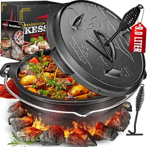 KESSER® Dutch Oven Set BBQ in schwarz von Kesser