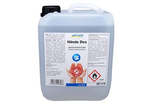 Schopf Desinfektionsmittelspender Hände Des flüssiges Händedesinfektionsmittel - 5 Liter