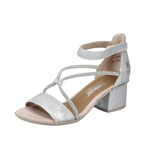 Rieker Damen Sandalen 64654 - Wanderschuhe mit bequemem Klettverschluss und blockabsatz für optimalen Halt, ideal für lange Spaziergänge und den Sommer.