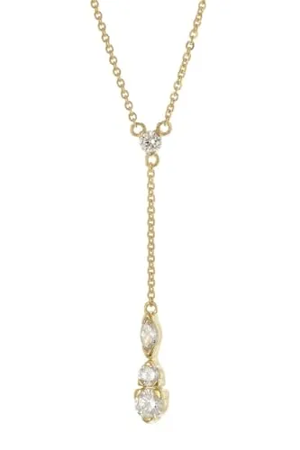 trendor Damen Halskette 925 Silber Vergoldet Mit Zirkonia zeitloses Schmuckstück für Frauen, modisches Accessoire 21139