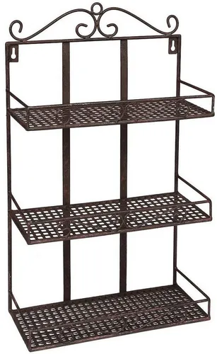 Ambiente Haus Deko-Wandregal 50cm - Antikbraun, 1-tlg. - Stylisches Wandregal aus Schmiedeeisen für vielseitige Nutzung. Ideal für Landhaus-Ambiente in Küche, Bad oder Balkon. Bereits montiert und einfach zu befestigen – perfekte Aufbewahrungslösung!