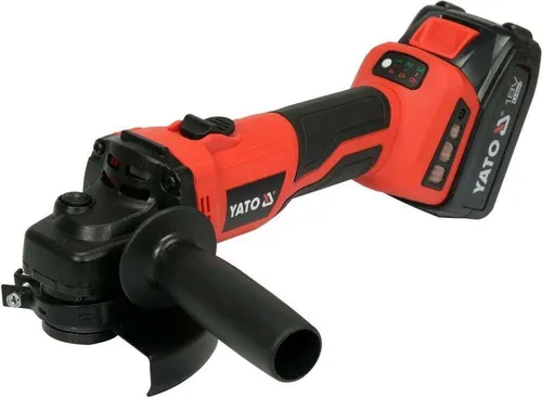 Yato Winkelschleifer 18V mit Drehzahlregelung - Schleifmaschine mit 2x4,0Ah Akku und 125 mm Scheibe, ideal für präzises Schleifen und flexibles Arbeiten ohne Kabel.
