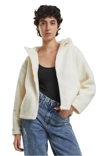 Urban Classics Ladies Short Hooded Sherpa Jacket whitesand, L