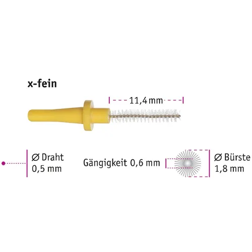 miradent Pic-Brush Ersatzbürsten, 6er, x-fein gelb