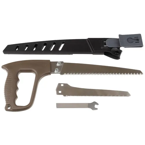 Outdoor Handsäge mit 2 Sägeblättern Scheide Camping Gartensäge Holzsäge Astsäge