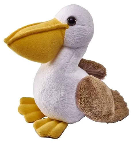 Wild Republic Pocketkins Eco Pelikan, Plüschtier, 12 cm, Plüschspielzeug, Hergestellt aus recycelten Materialien, Umweltfreundlich