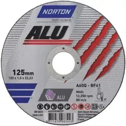 Norton Trennscheibe Alu gerade 125x1,6 mm - Hochwertige Trennscheibe für Aluminium und NE-Metalle. Mit speziellem Korn- und Bindungssystem für präzise Schnitte und reduzierte Belastungen. Ideal für professionellen Einsatz in der Metallbearbeitung.