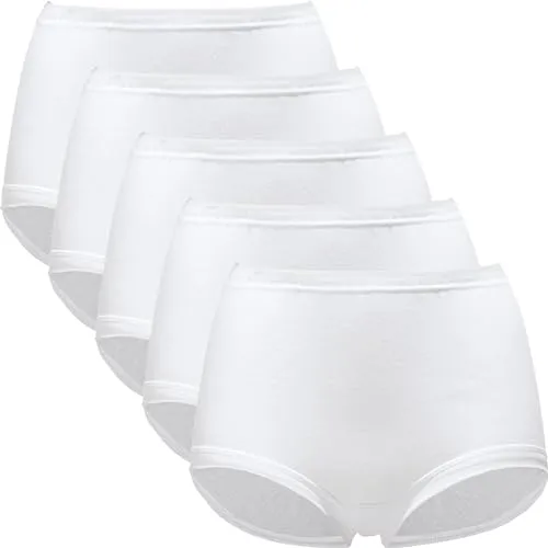 Erwin Müller Damen-Taillenslip 5er-Pack Feinripp weiß Größe 42