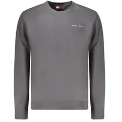 Tommy Jeans Herren Sweatshirt Linear Rundhalsausschnitt, Grau (Washed Black), XXL - Sweatshirt für Herren mit hohem Tragekomfort, ideal für Alltag und Relaxen. Das ikonische Design mit Tommy Jeans Branding und Rippstrick-Bündchen sorgt für einen stylishen Look.
