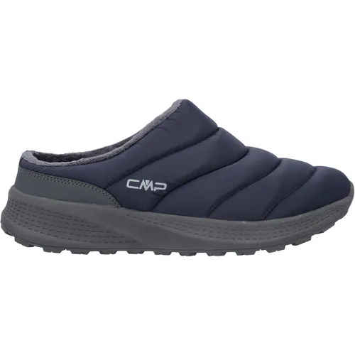 CMP Hertys Slipper black blue (N950) 46 - Hausschuhe für Herren, ideal für entspannte Momente und kurze Ausflüge. Mit warmer Synthetikpolsterung und leichter EVA-Sohle für optimalen Komfort und Dämpfung.