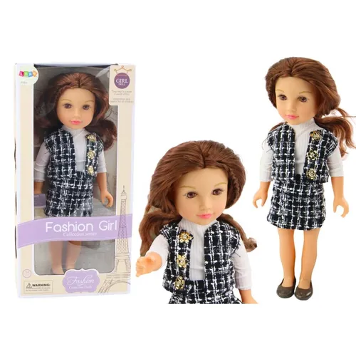 LeanTOYS Babypuppe Lalka – Elegante Puppe mit braunen Haaren