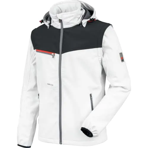 WÜRTH MODYF Softshelljacke Stretch X – hochwertige Arbeitsjacke für Maler oder Lackierer in der Größe L – wasserabweisend (8.000 mm WS) mit abnehmbaren Ärmeln & Kapuze – in anthrazit
