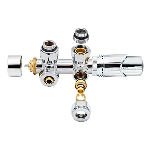 Anschlussgarnitur Mittelanschluss Multiblock Eck Chrom 1/2