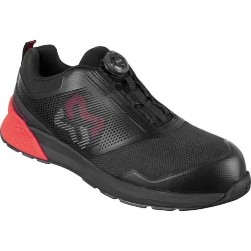 WÜRTH MODYF Sicherheitsschuhe S1P Daily Race Boa - Sportlicher Arbeitsschuh in Schwarz Rot für Herren und Damen - Herren Industrie & Handwerk Schuhe, atmungsaktiv mit BOA Schnellschnürsystem für einfaches An- und Ausziehen, ideal für warme Monate.